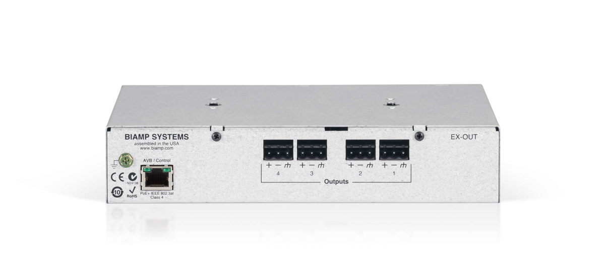 Tesira EX-OUT Четырехканальный удлинитель с выходами mic/line с PoE (0308.900) Biamp